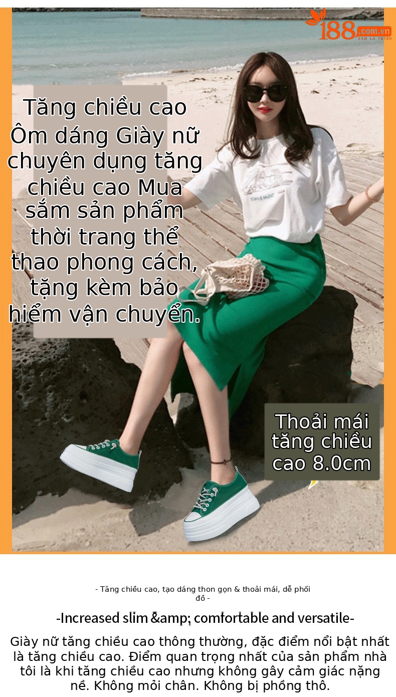 Giày sneaker nữ đế dày lưới thoáng khí tăng chiều cao mùa hè 2026 — M2227 Cam, M2227 Đen, M2227 Trắng chi tiết 1