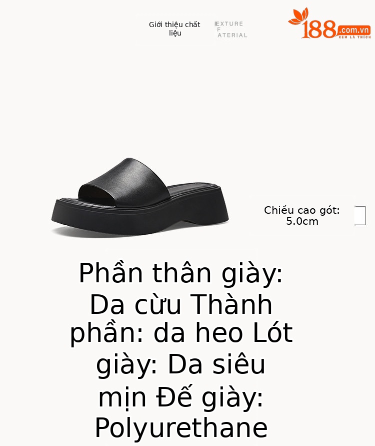 Dép sandal nữ xỏ ngón đế dày 3 cm, quai ngang mềm, chống trượt — màu đen, Trắng kem-, bạc, màu mơ chi tiết 3