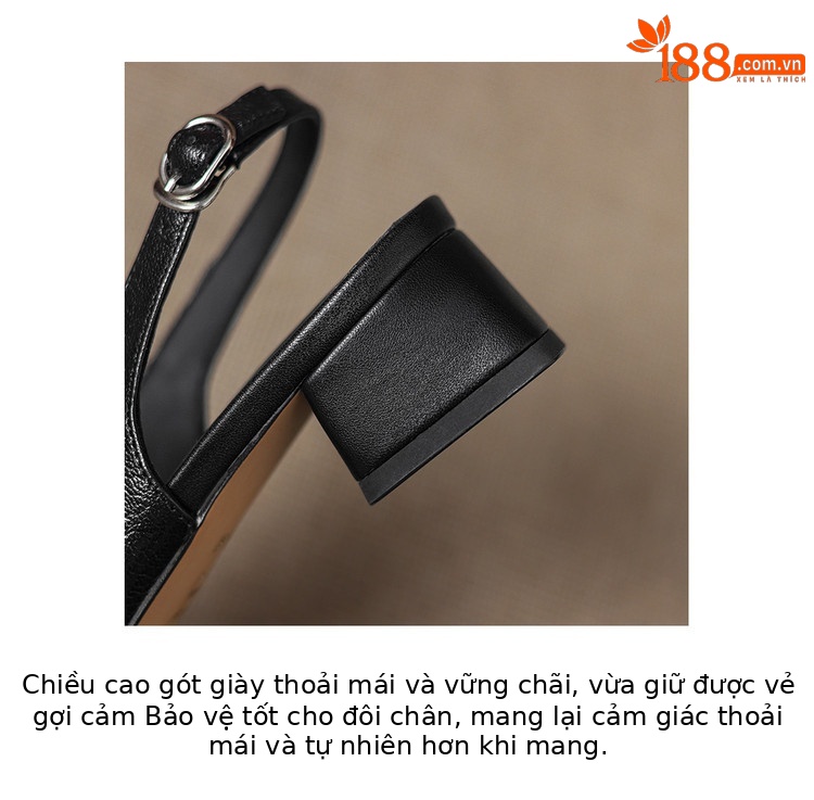 Sandal cao gót nữ hở mũi da cừu lưới phối màu quai ngang khóa — màu đen, màu trắng ngà chi tiết 7