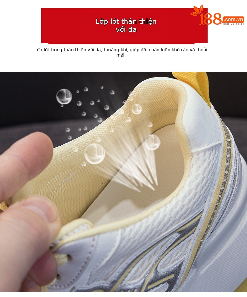 Giày sneaker nữ đế dày phong cách cổ điển, tăng chiều cao, thoải mái — Vàng 5053, Xám 5053, Tím 5053 chi tiết 7