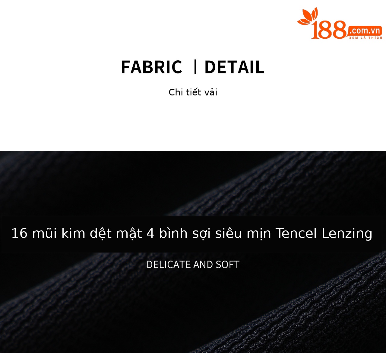 Áo thun dệt kim tay ngắn cổ tròn chất liệu Tencel siêu mịn — màu xanh navy chi tiết 6