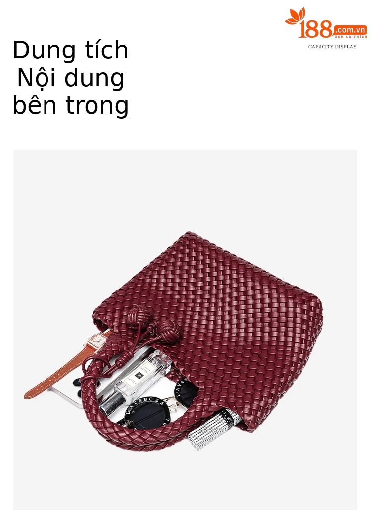 Túi tote nữ đan tay cao cấp phong cách thời trang, quai xách tay và đeo chéo chi tiết 7