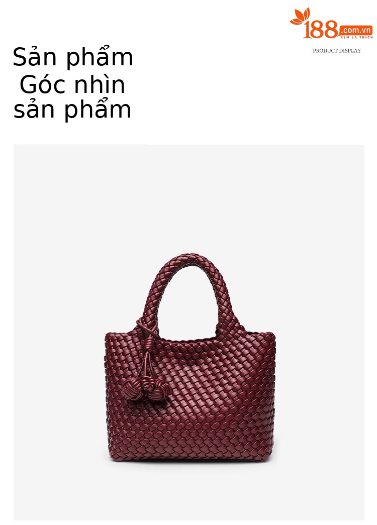 Túi tote nữ đan tay cao cấp phong cách thời trang, quai xách tay và đeo chéo chi tiết 12