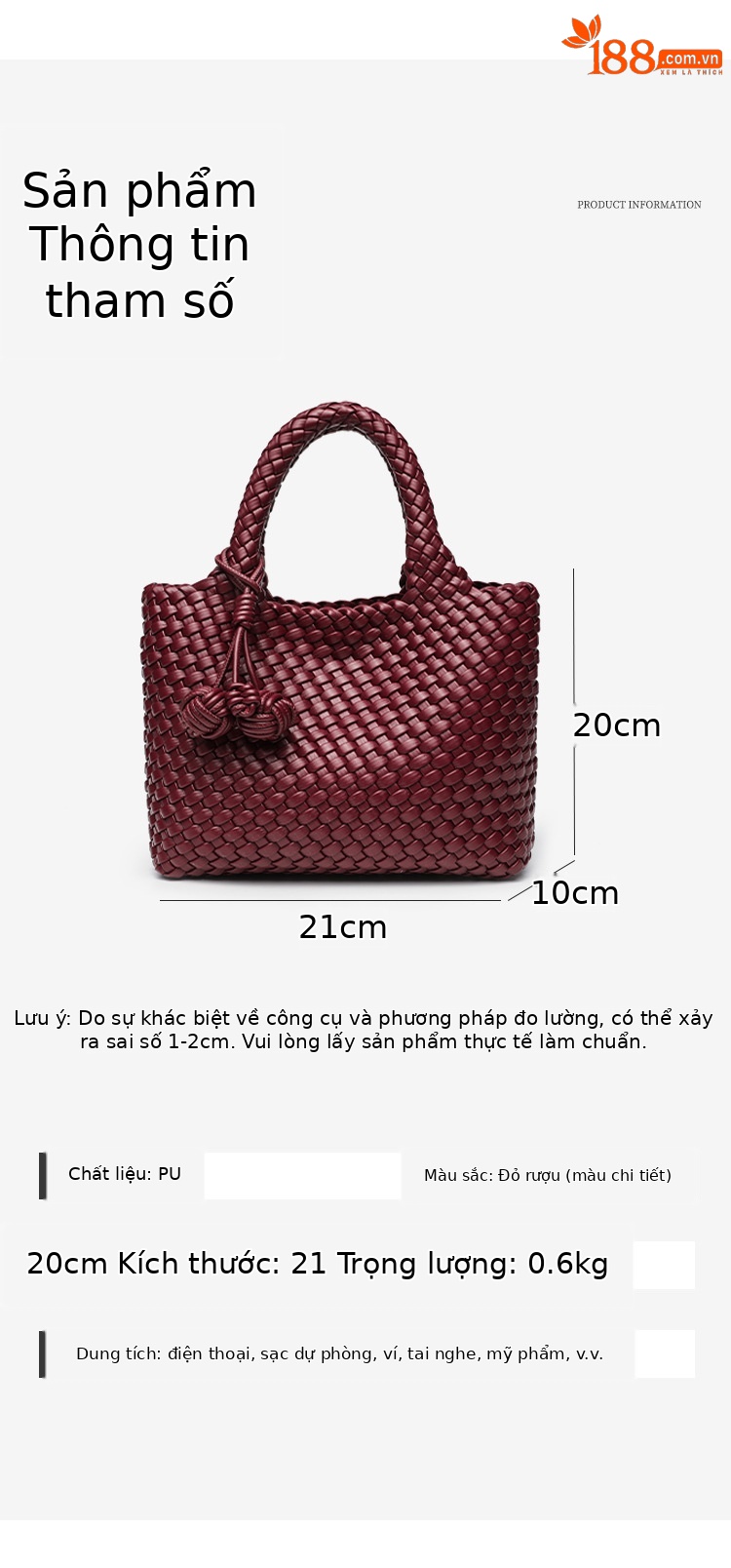 Túi tote nữ đan tay cao cấp phong cách thời trang, quai xách tay và đeo chéo chi tiết 6