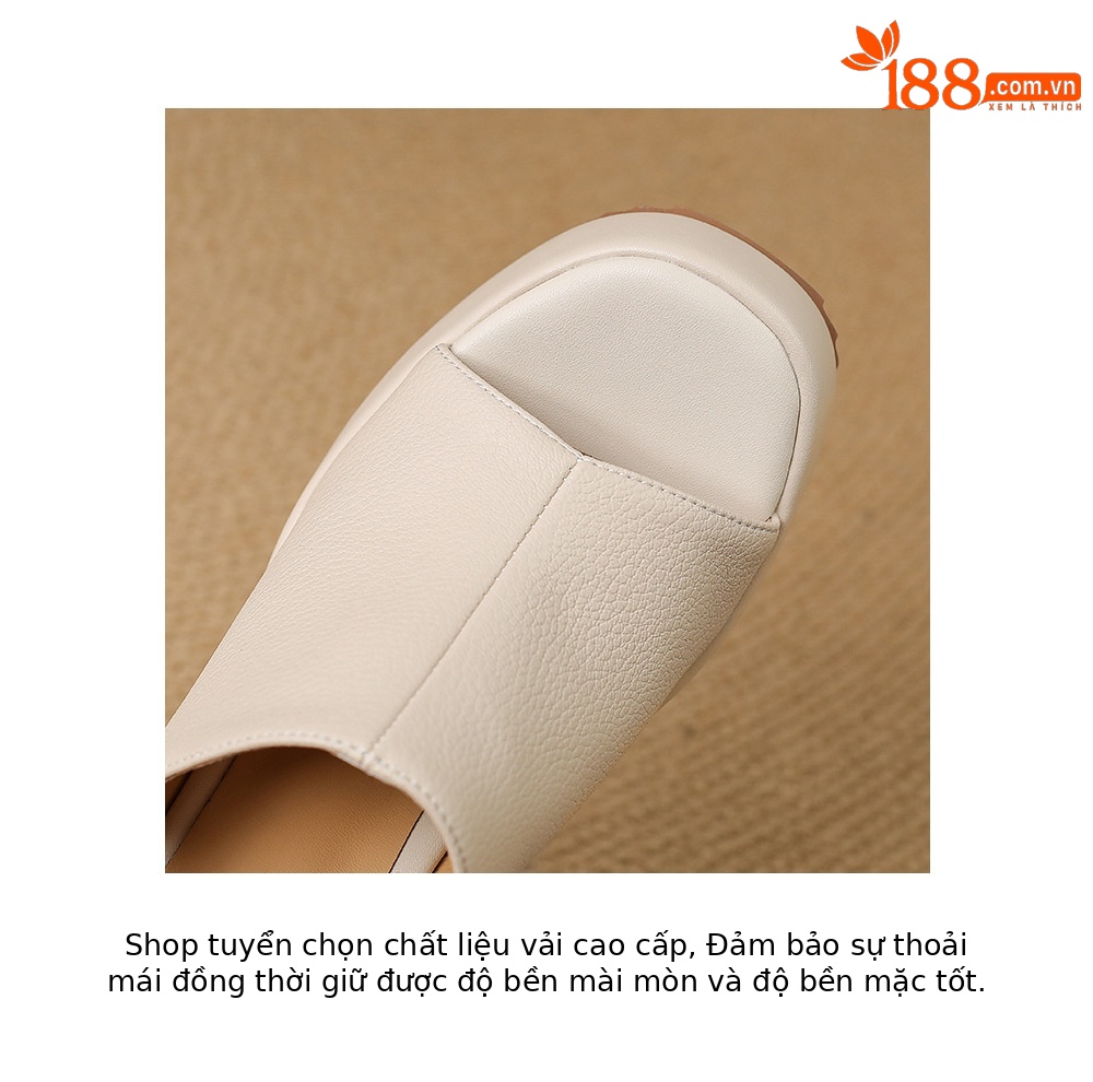 Sandal cao gót nữ hở mũi đế dày quai ngang khóa một chữ — màu trắng ngà, màu mơ chi tiết 19
