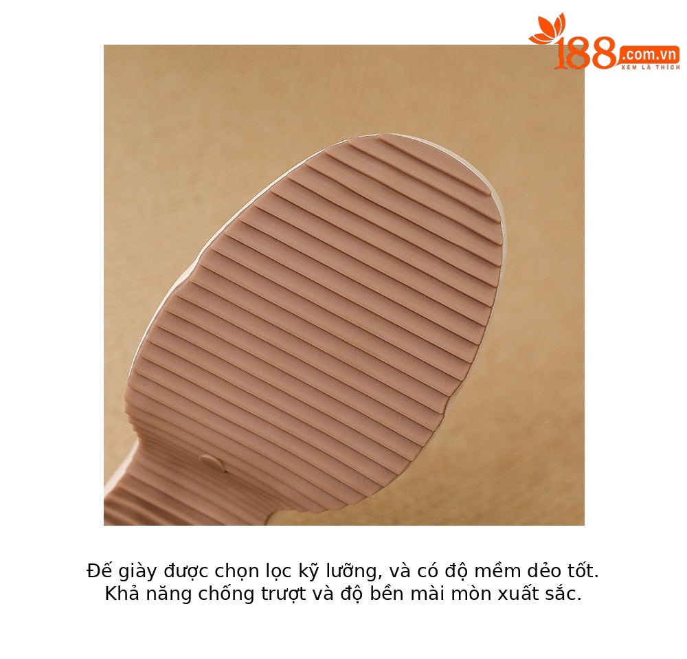 Sandal cao gót nữ hở mũi đế xuồng da bò mềm quai dán — màu trắng ngà, màu mơ chi tiết 22