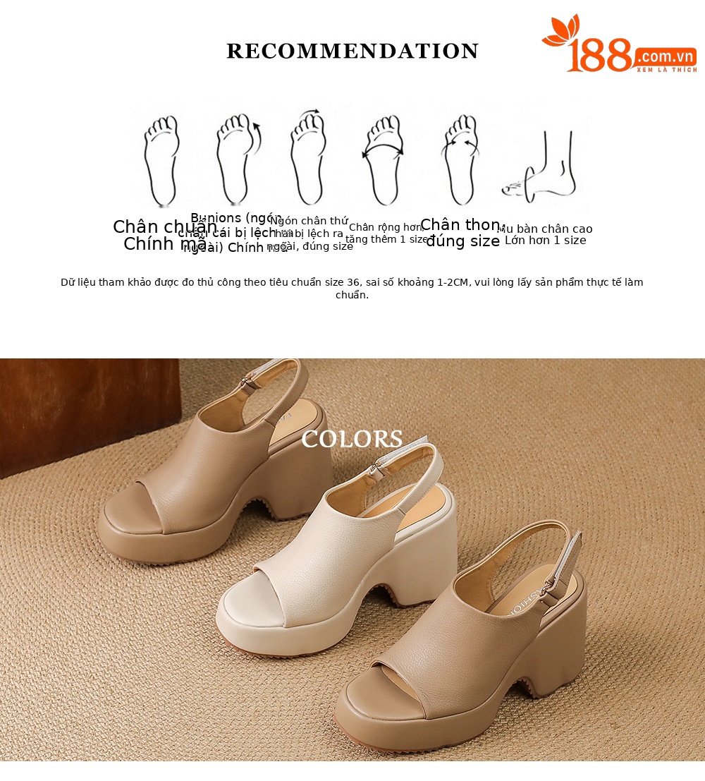 Sandal cao gót nữ hở mũi đế xuồng da bò mềm quai dán — màu trắng ngà, màu mơ chi tiết 4