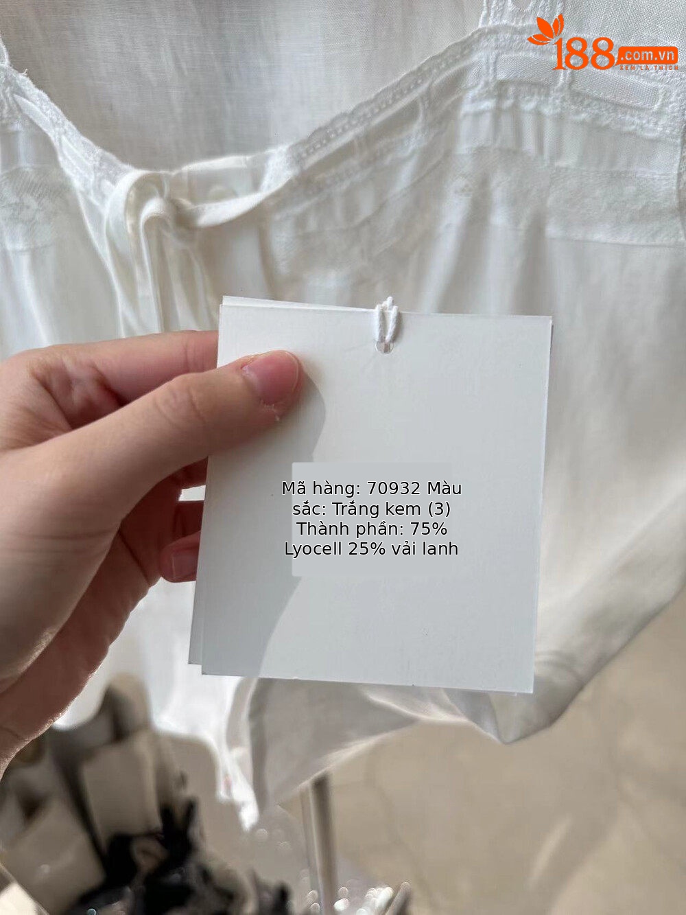 Áo hai dây nữ phong cách Pháp chất liệu linen cổ vuông ren hoa — yến mạch chi tiết 16
