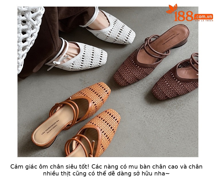 Dép sandal nữ da cừu mũi vuông gót thấp quai chữ V phối màu — màu nâu, Màu cà phê đậm, màu trắng ngà chi tiết 34