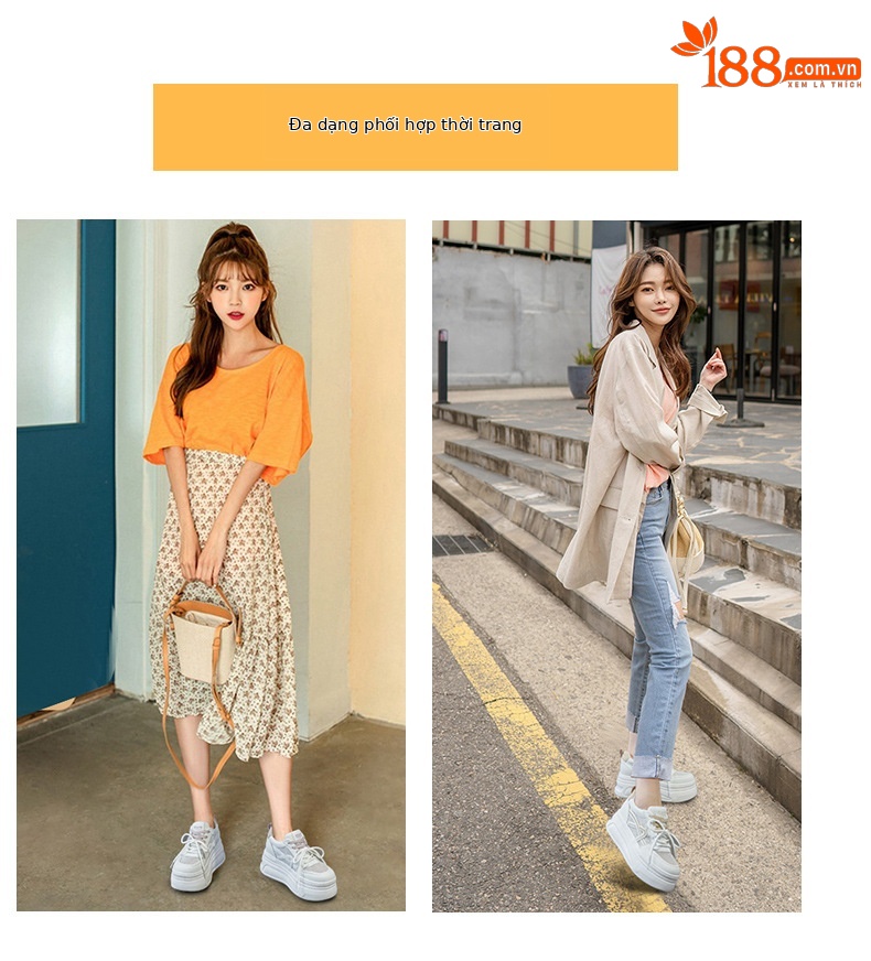 Giày sneaker nữ đế dày tăng chiều cao phong cách thể thao nhẹ — Tím 5057, Mơ 5057 chi tiết 6