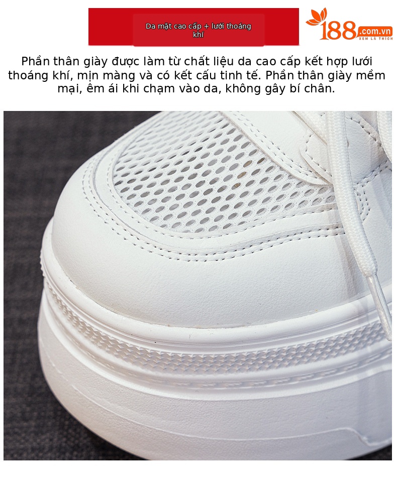 Giày sneaker nữ đế dày tăng chiều cao phong cách thể thao nhẹ — Tím 5057, Mơ 5057 chi tiết 7