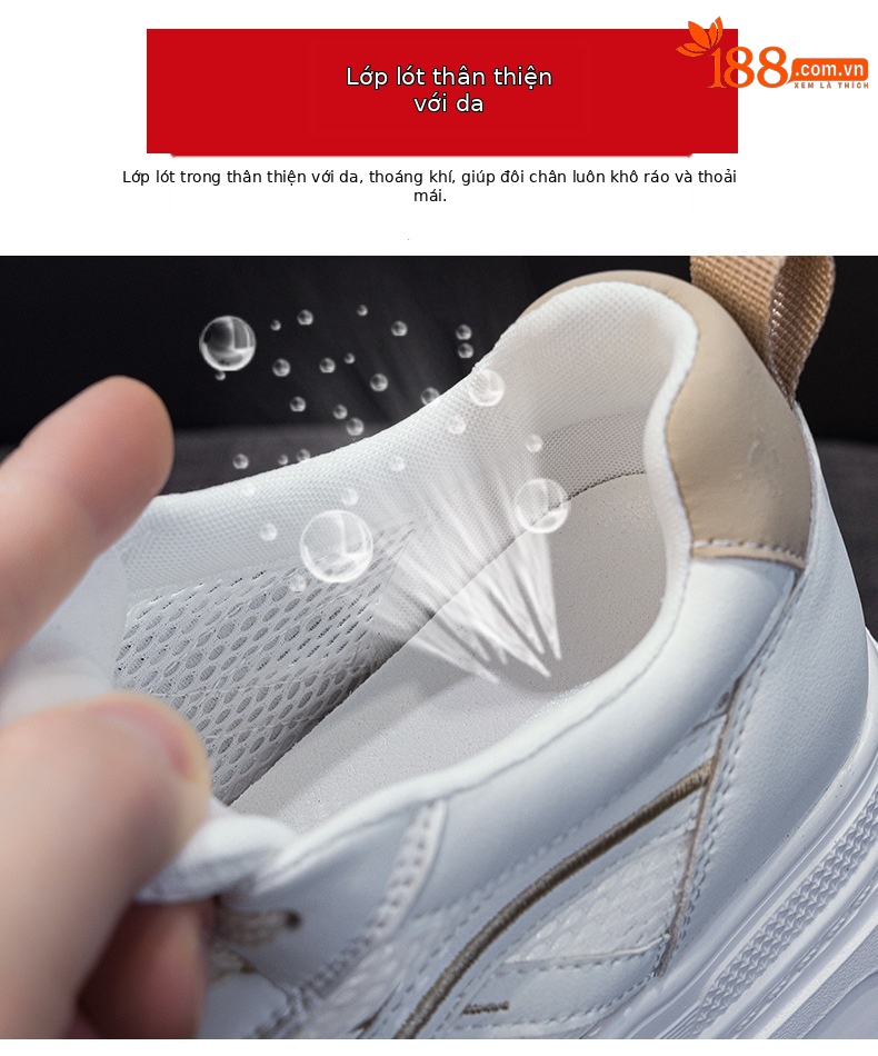 Giày sneaker nữ đế dày tăng chiều cao phong cách thể thao nhẹ — Tím 5057, Mơ 5057 chi tiết 8