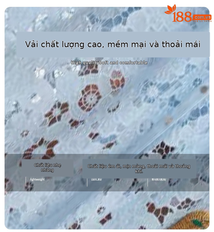 Đầm suông midi cổ ve ren thêu tay ngắn cho nữ — xanh lam chi tiết 4