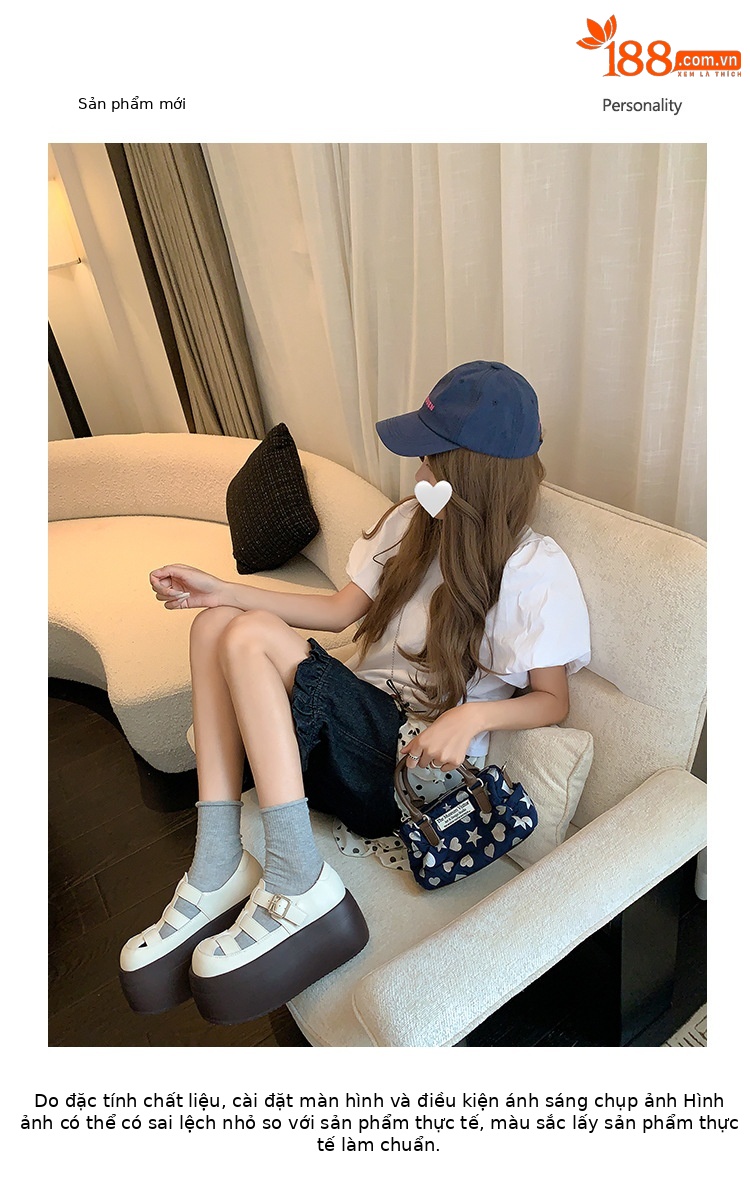 Sandal nữ đế dày bít mũi thể thao đi biển, đan thoáng khí — màu đen, màu trắng ngà chi tiết 2