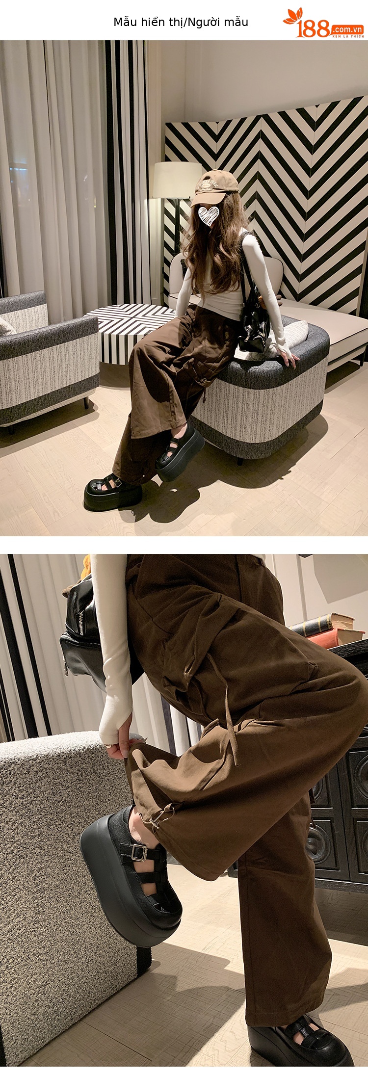 Sandal nữ đế dày bít mũi thể thao đi biển, đan thoáng khí — màu đen, màu trắng ngà chi tiết 9