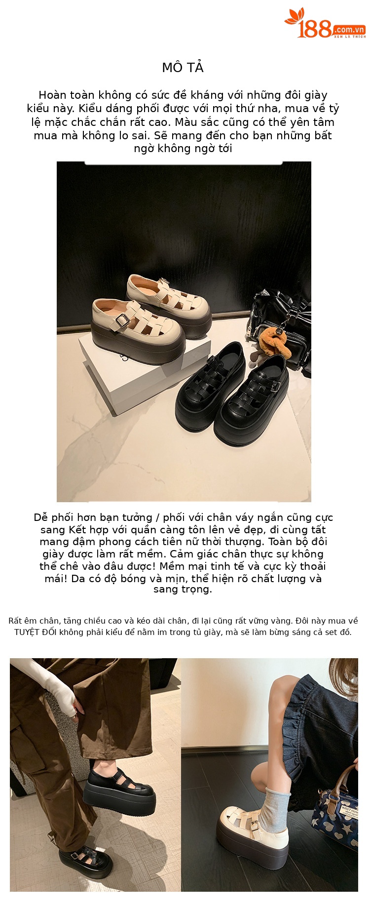 Sandal nữ đế dày bít mũi thể thao đi biển, đan thoáng khí — màu đen, màu trắng ngà chi tiết 3