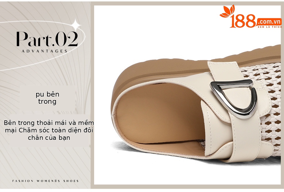 Giày mule nữ đế xuồng cao gót 5cm, dáng hở gót, thoáng khí, phong cách thời trang hè — 6103 Màu be, 6103 Da đen chi tiết 9