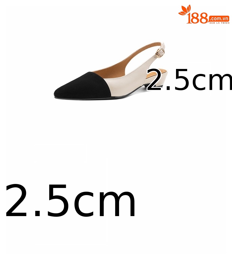 Sandal nữ gót thấp 2,5 cm mũi kín quai hậu phong cách tiểu hương — đen chi tiết 3