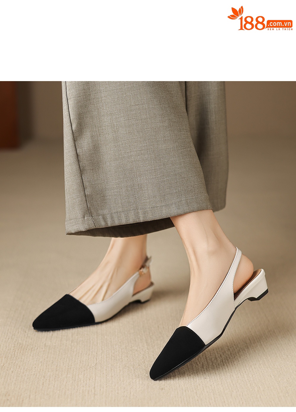 Sandal nữ gót thấp 2,5 cm mũi kín quai hậu phong cách tiểu hương — đen chi tiết 8