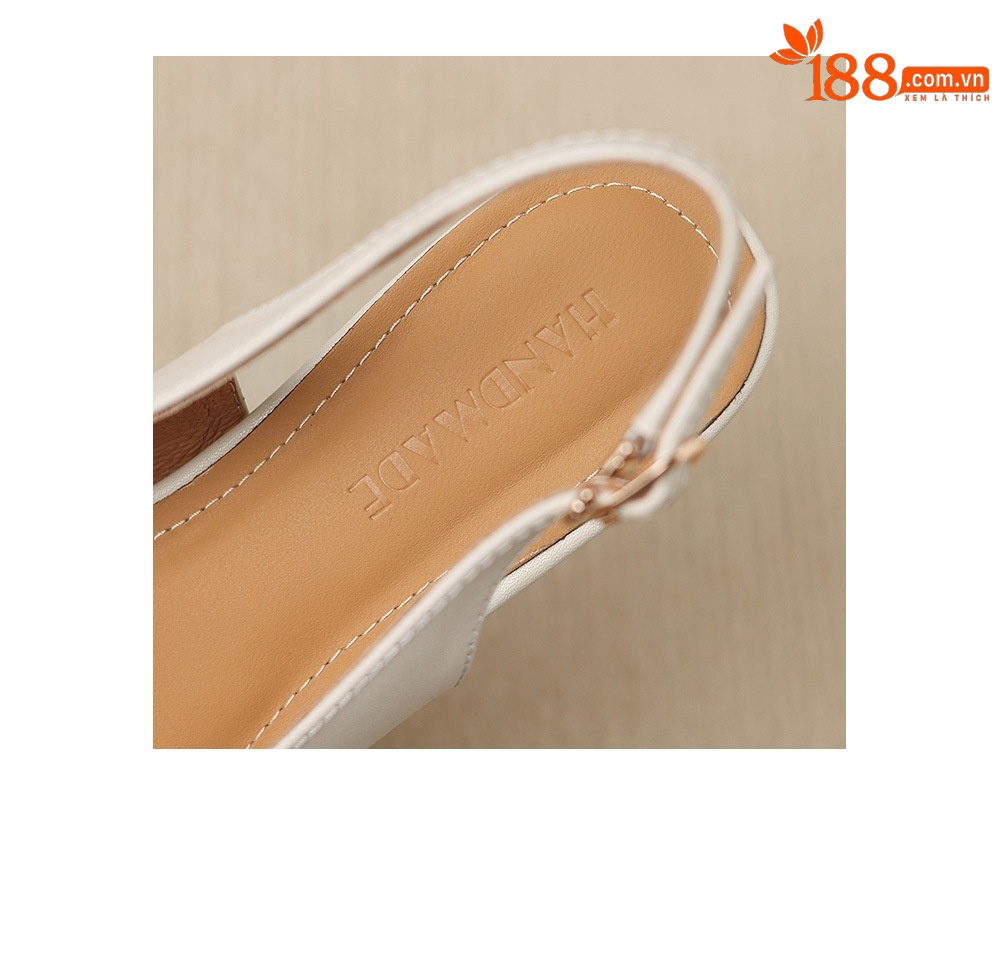Sandal nữ gót thấp 2,5 cm mũi kín quai hậu phong cách tiểu hương — đen chi tiết 19