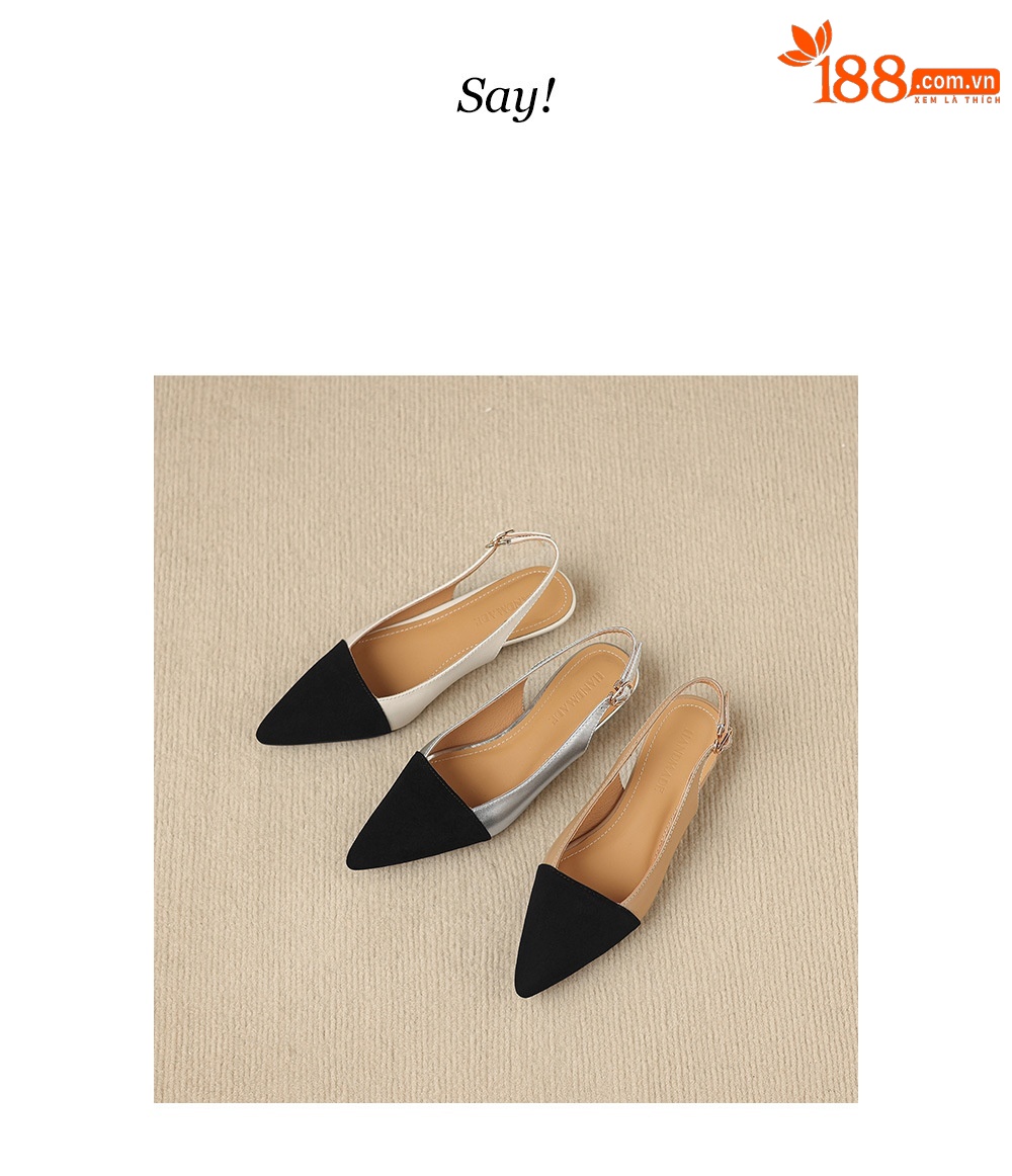Sandal nữ gót thấp 2,5 cm mũi kín quai hậu phong cách tiểu hương — đen chi tiết 22