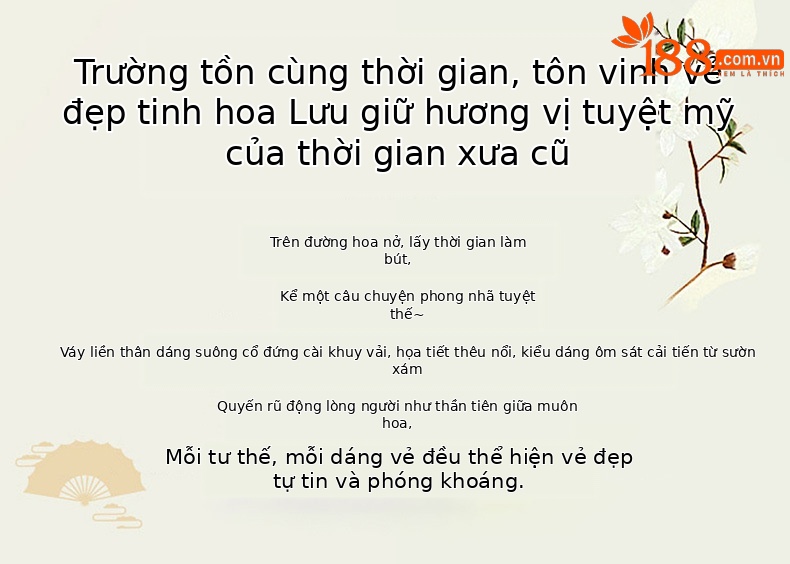 Đầm suông midi tân cổ điển tay ngắn cổ đức, thắt eo nhẹ, phong cách Trung Hoa hiện đại — màu trắng ngà chi tiết 6