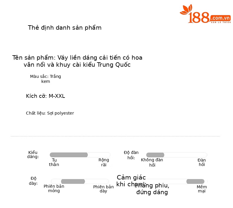 Đầm suông midi tân cổ điển tay ngắn cổ đức, thắt eo nhẹ, phong cách Trung Hoa hiện đại — màu trắng ngà chi tiết 11