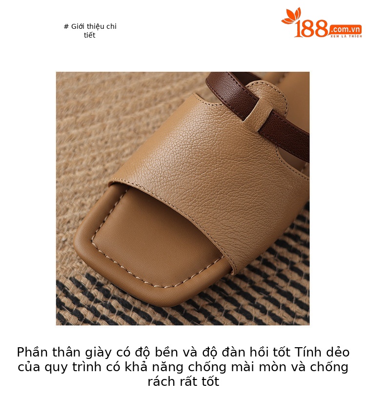 Dép sandal nữ xỏ ngón đế bệt phối màu hở mũi thời trang — màu trắng ngà, màu mơ chi tiết 6