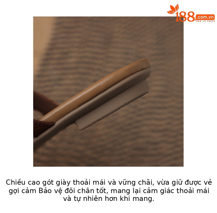 Dép sandal nữ xỏ ngón đế bệt phối màu hở mũi thời trang — màu trắng ngà, màu mơ chi tiết 7