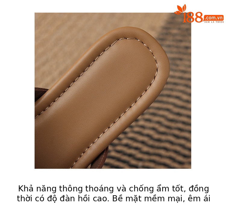 Dép sandal nữ xỏ ngón đế bệt phối màu hở mũi thời trang — màu trắng ngà, màu mơ chi tiết 9