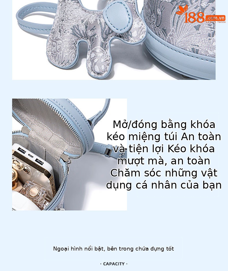 Túi bucket nữ dây rút thiết kế mới xuân 2025, phong cách đơn giản sang trọng, đeo chéo hoặc xách tay, dung tích lớn chi tiết 7