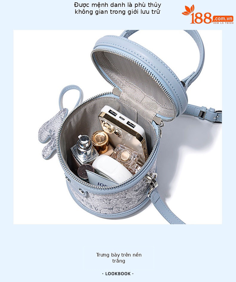Túi bucket nữ dây rút thiết kế mới xuân 2025, phong cách đơn giản sang trọng, đeo chéo hoặc xách tay, dung tích lớn chi tiết 8