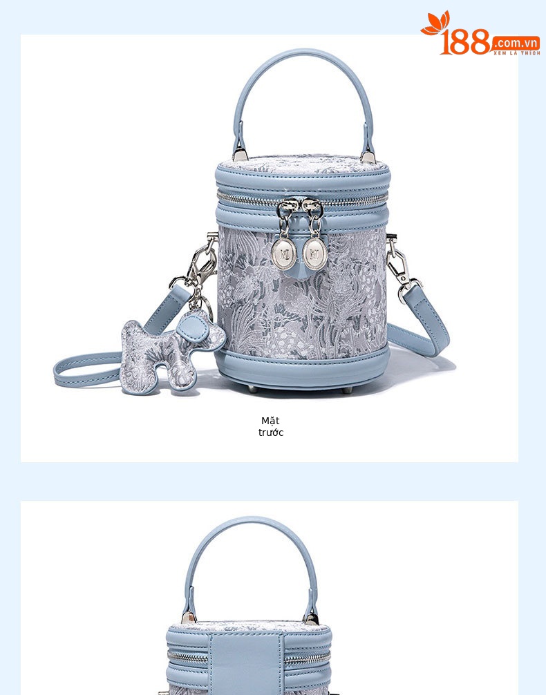 Túi bucket nữ dây rút thiết kế mới xuân 2025, phong cách đơn giản sang trọng, đeo chéo hoặc xách tay, dung tích lớn chi tiết 9