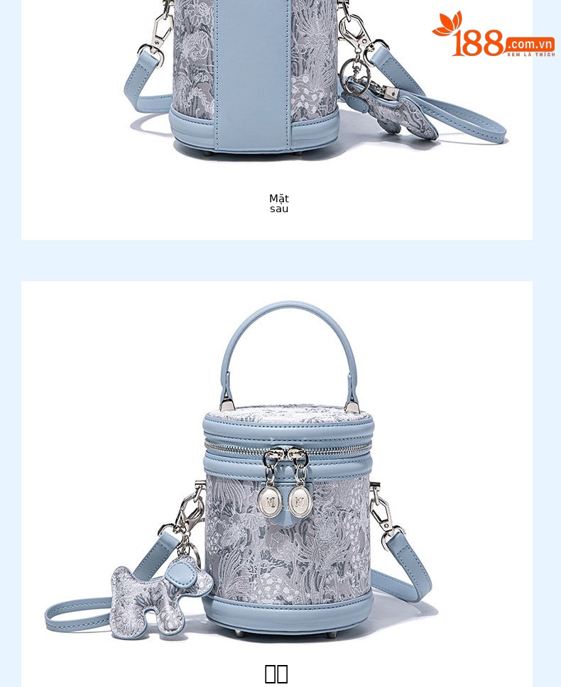 Túi bucket nữ dây rút thiết kế mới xuân 2025, phong cách đơn giản sang trọng, đeo chéo hoặc xách tay, dung tích lớn chi tiết 10