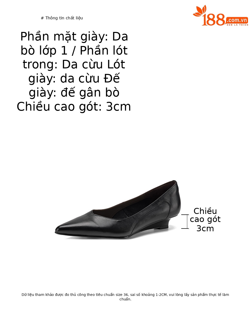 Giày da nữ mũi nhọn miệng nông gót thấp phong cách Hàn Quốc — màu nâu chi tiết 4