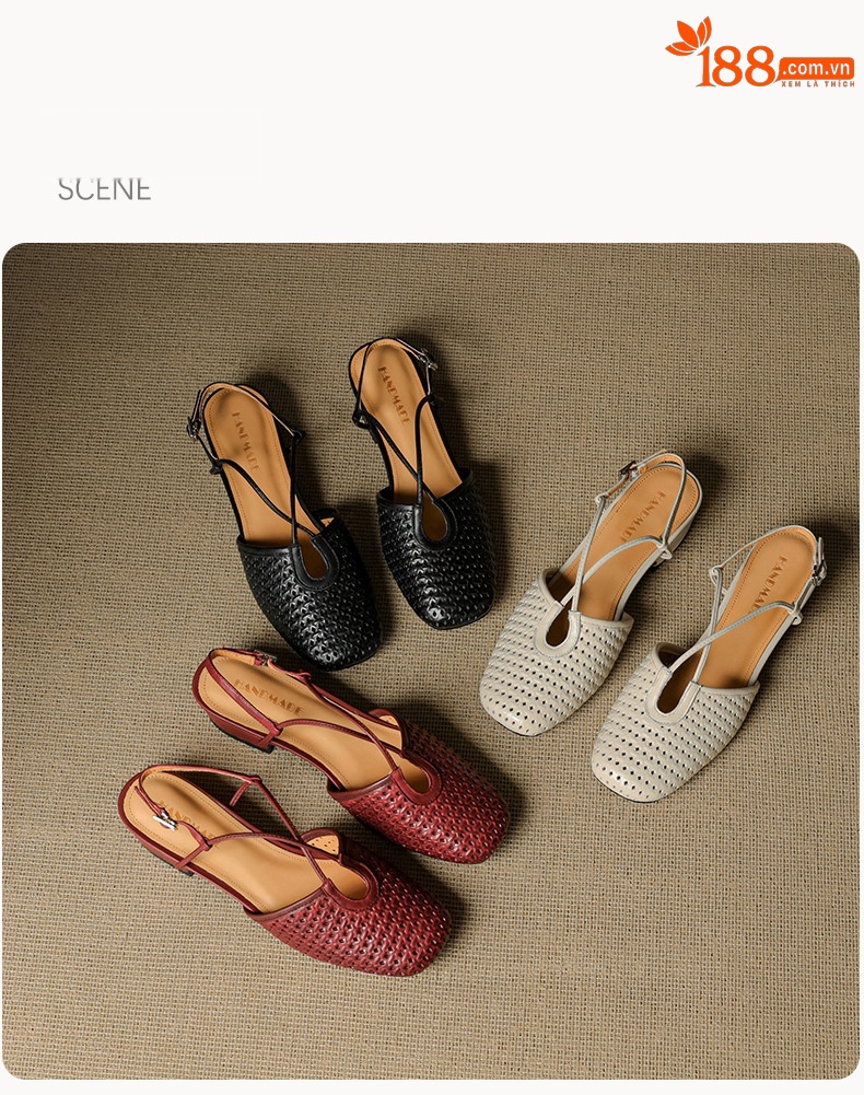 Sandal nữ Mary Jane quai chéo hở gót, gót thô 3 cm, mũi tròn bít — đen chi tiết 24