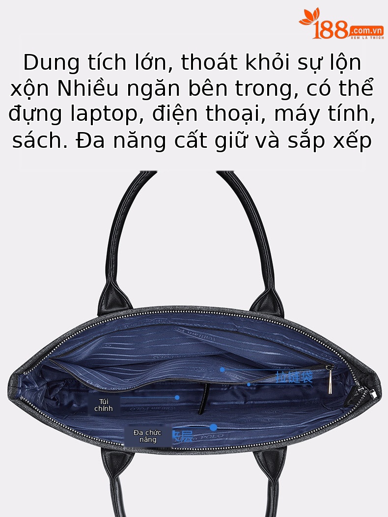Cặp công sở nam vải canvas chống mài mòn đựng laptop đa năng chi tiết 5