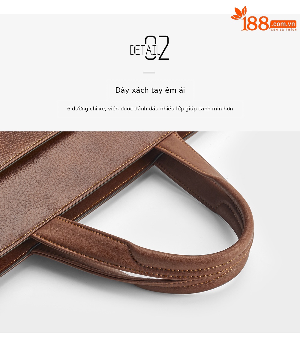 Túi xách nam da bò vintage tote bag đựng laptop công suất lớn chi tiết 5