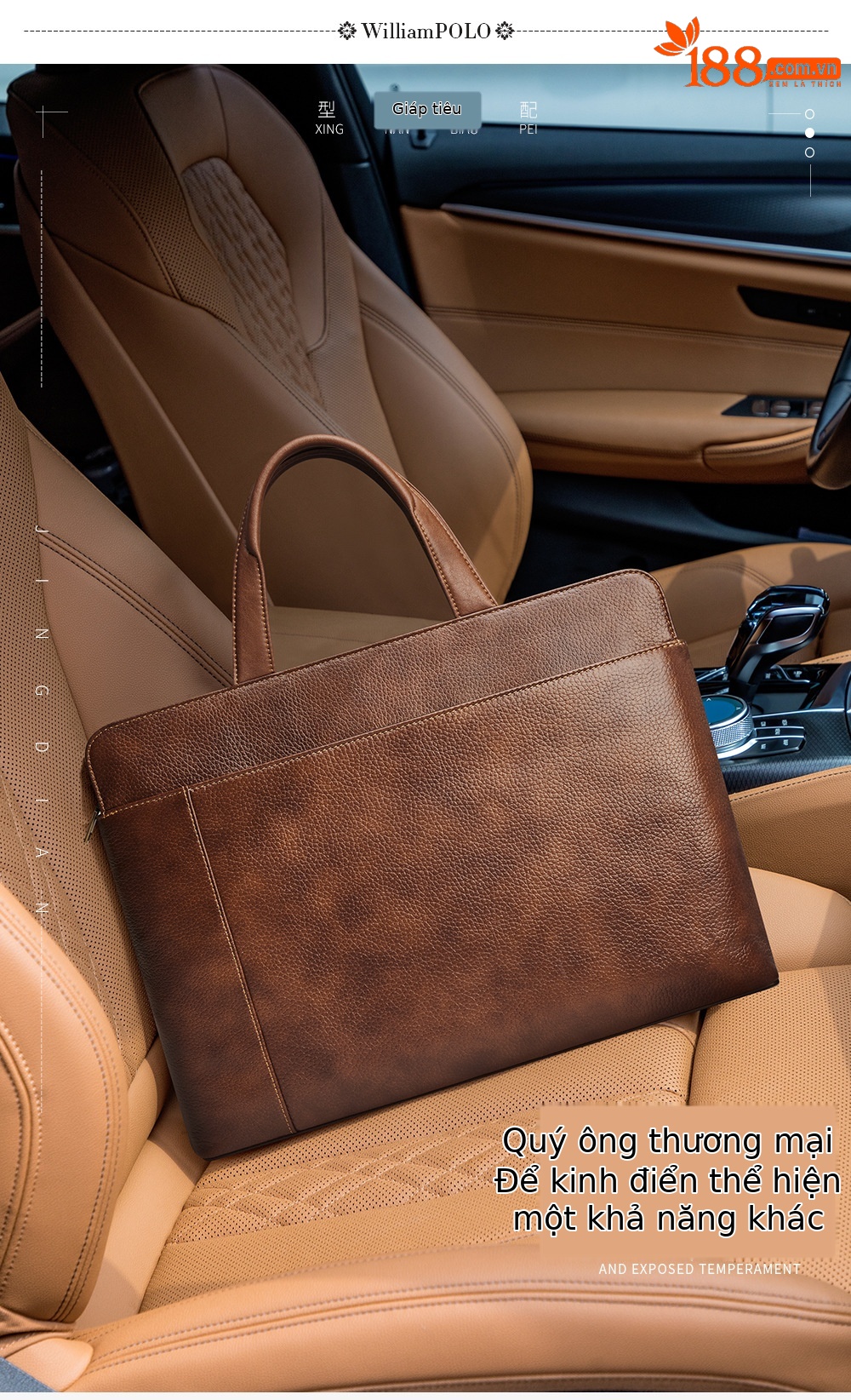 Túi xách nam da bò vintage tote bag đựng laptop công suất lớn chi tiết 1