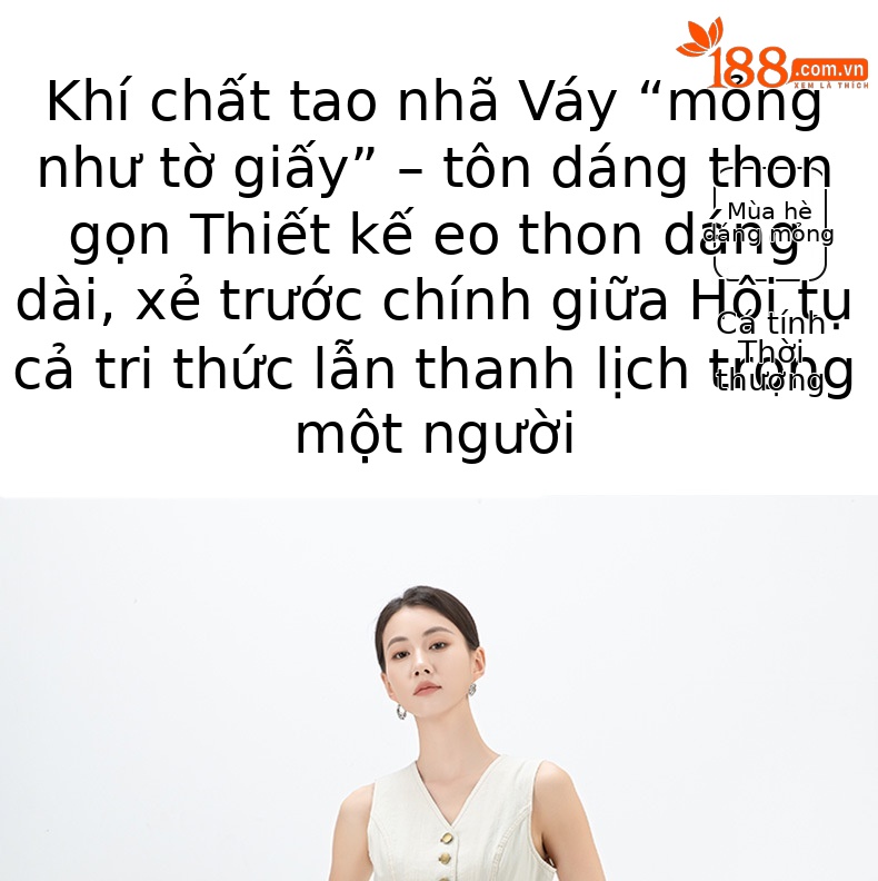 Đầm maxi nữ không tay cổ tròn phong cách Pháp chất jean mềm — màu trắng chi tiết 6