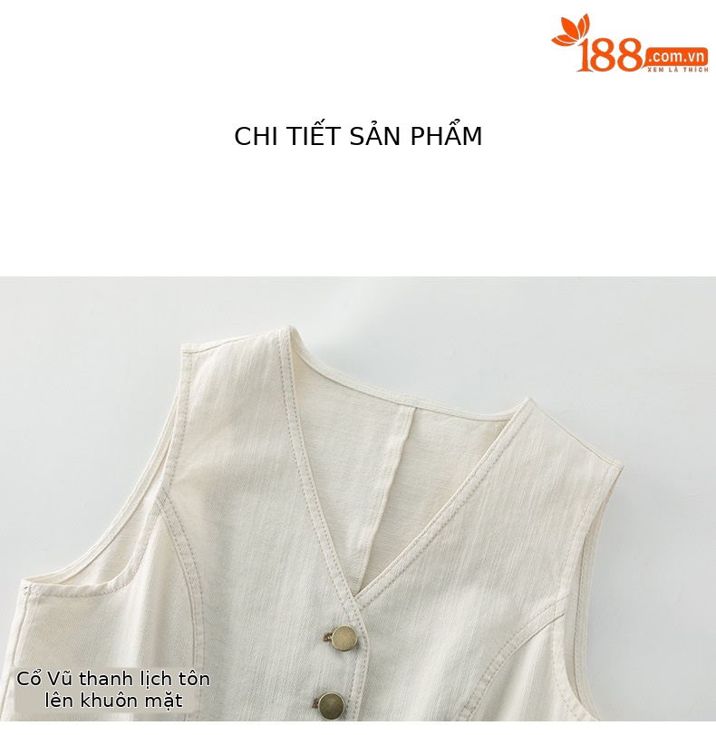 Đầm maxi nữ không tay cổ tròn phong cách Pháp chất jean mềm — màu trắng chi tiết 19