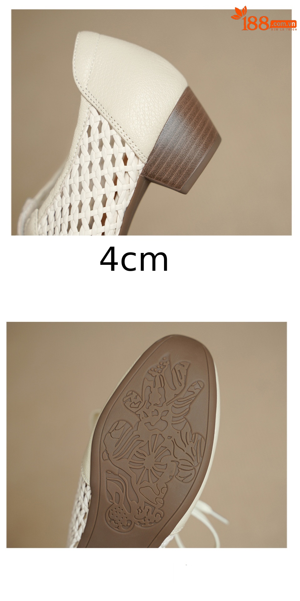 Giày sneaker nữ da cừu lỗ rỗng phong cách DeTrain đế mềm — Vàng nâu chi tiết 16