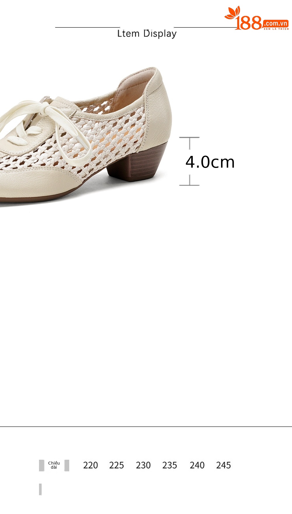 Giày sneaker nữ da cừu lỗ rỗng phong cách DeTrain đế mềm — Vàng nâu chi tiết 3