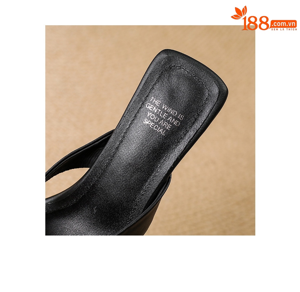 Sandal cao gót nữ hở mũi đính đá lấp lánh, gót 6 cm, mùa hè — đen chi tiết 17