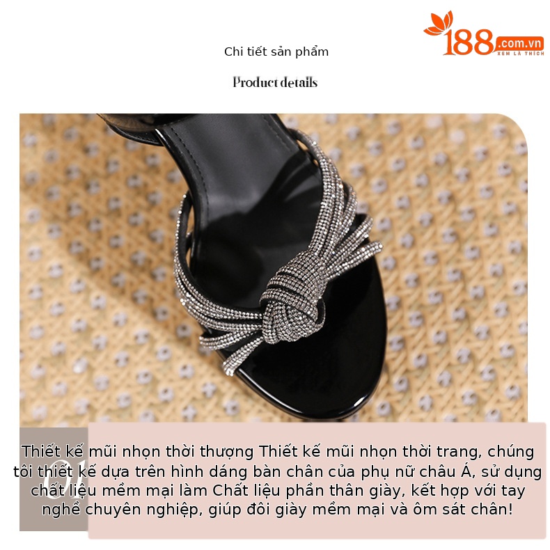 Sandal cao gót nữ hở mũi đế xuồng gót 13 cm quai ngang khóa — Hồng nude-13cm chi tiết 3