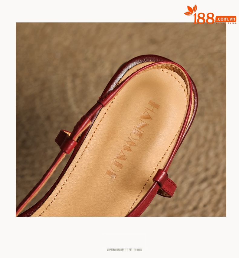 Sandal nữ quai ngang mũi nhọn phong cách vintage, gót thấp 3 cm — đen chi tiết 19