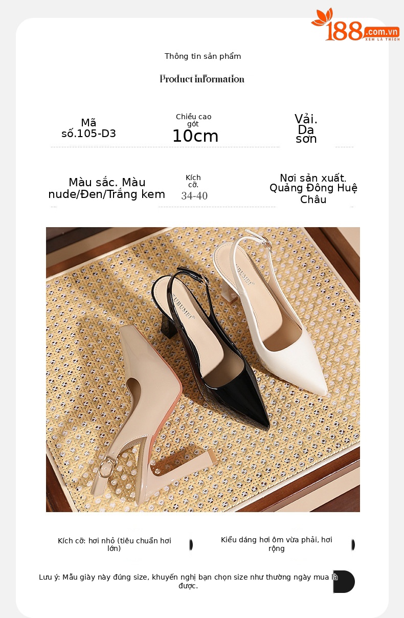 Sandal cao gót nữ mũi nhọn bít mũi hở gót, đế platform trong suốt, gót 10 cm — Nude-10cm chi tiết 3