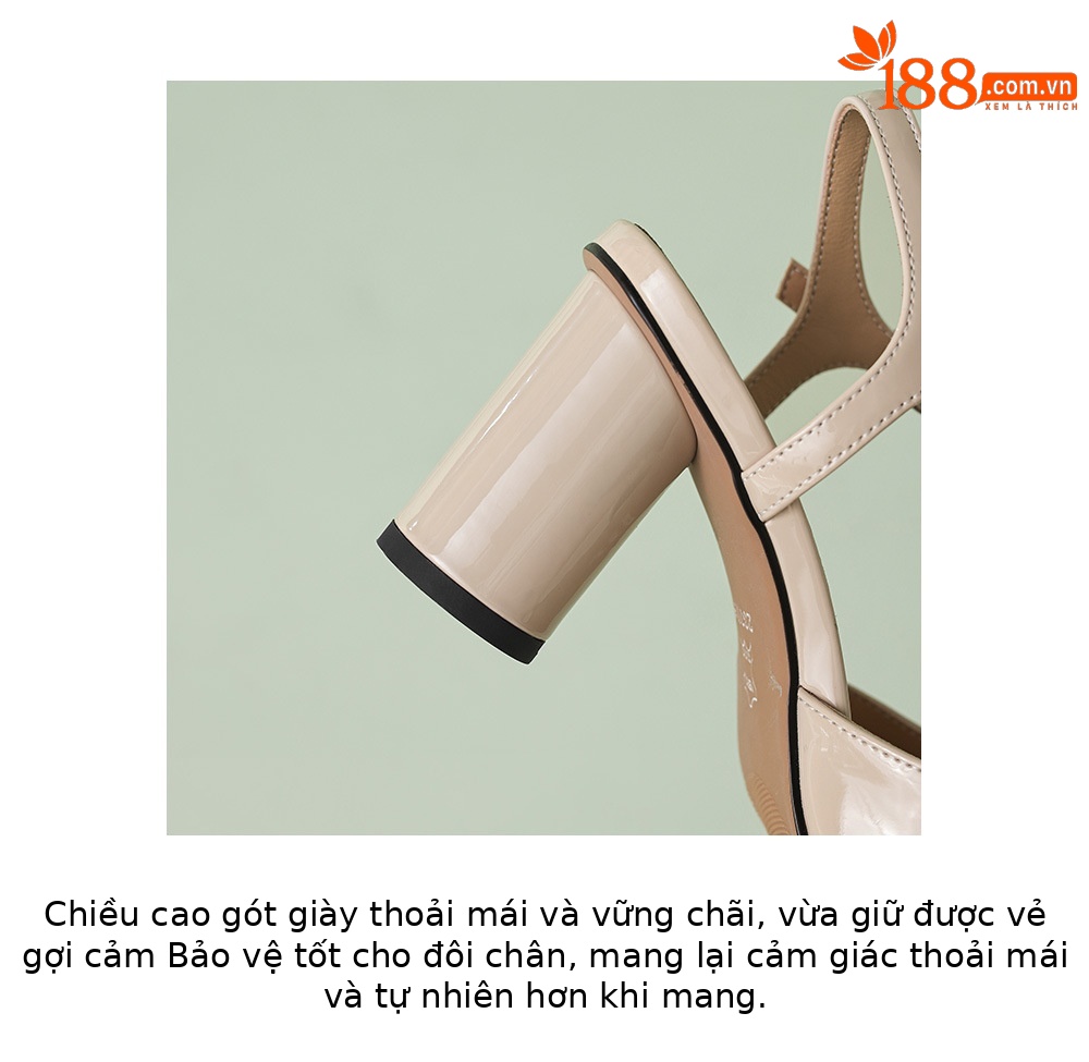 Giày cao gót nữ mũi tròn bít gót thấp 4-5 cm, phong cách Nhật, nơ bướm phía sau — màu đen, Rượu vang đỏ, màu mơ chi tiết 7