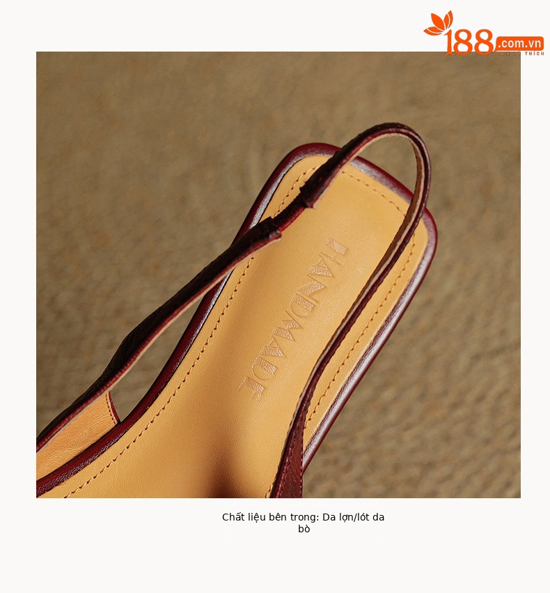 Sandal nữ da bò mũi kín quai sau đế bệt phong cách Hàn Quốc — đen chi tiết 20