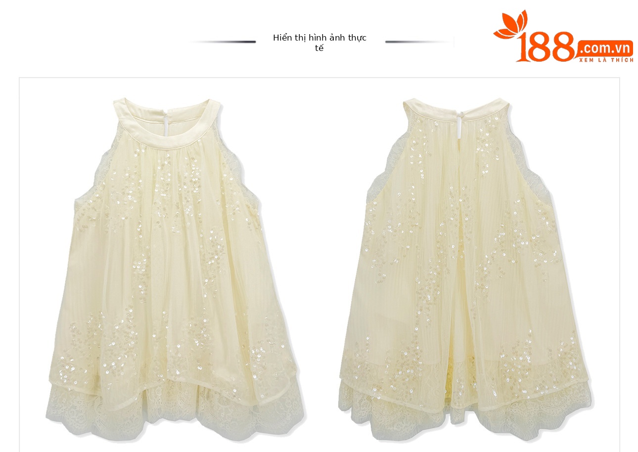Áo croptop nữ tay ngắn cổ yếm xếp ly đính sequin phối bộ — bộ đồ, nửa váy, Gạo trắng Top chi tiết 13